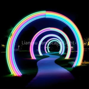 led rainbow archway garden lights