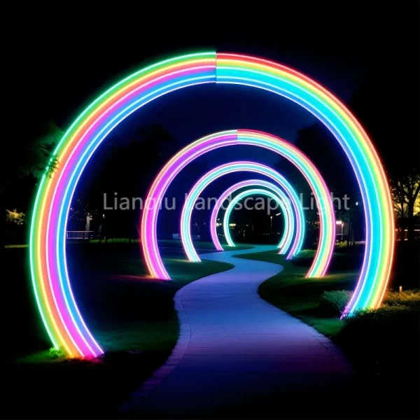 led rainbow archway garden lights
