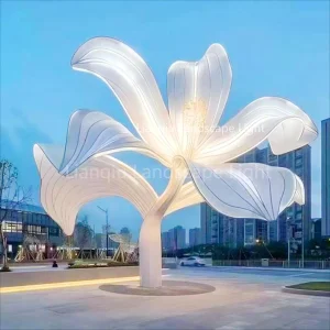 hibiscus flower outdoor sculpture light