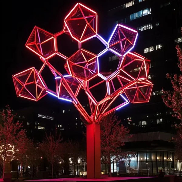 Geometric Tree Light Sculpture