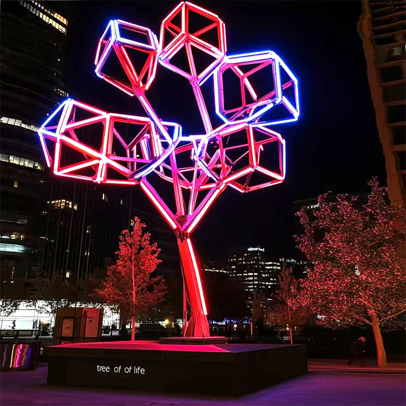 Geometric Tree Light Sculpture