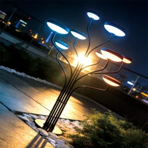 modern led sculpture light garden
