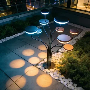 modern led sculpture light garden