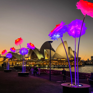 Outdoor LED Flower Motif Light Sculpture