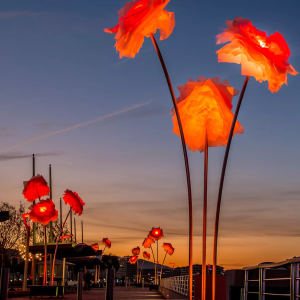 Outdoor LED Flower Motif Light Sculpture