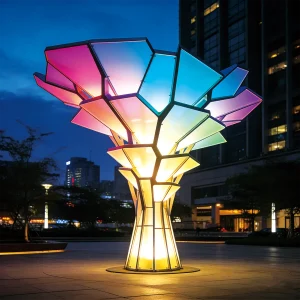 Chromatic Geo-Tree Light Sculpture