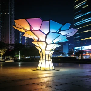 Chromatic Geo-Tree Light Sculpture