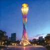 Aurora Bloom Tower is a large-scale Sculpture Light combining architectural form and RGB LED lighting, designed for urban landmarks, public plazas, and city parks.