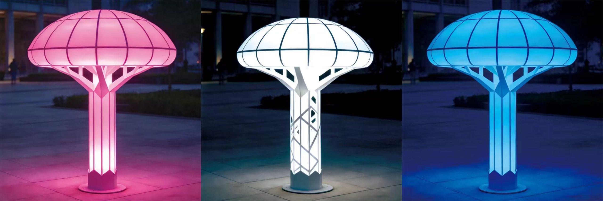 Sculpture Light, mushroom sculpture light, outdoor sculpture light, landscape sculpture lighting, LED sculpture light, public space sculpture light, park sculpture light, architectural sculpture light