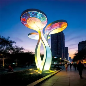 Discover interactive Scaulture lighting for commercial plazas, parks and pedestrian streets. IP65 waterproof outdoor LED art installation with APP control, sound interaction and customizable lighting programs.