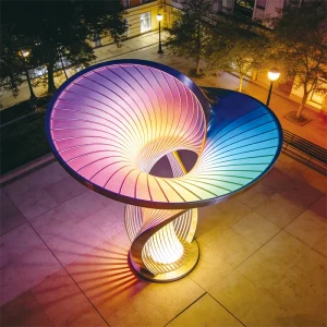 Discover "Urban Light" — a monumental art landscape light pole blending geometric aesthetics with RGB LED technology. Made of 304 stainless steel, IP65-rated, and DMX512 compatible. Perfect for city squares, industrial parks, and landmark lighting projects.